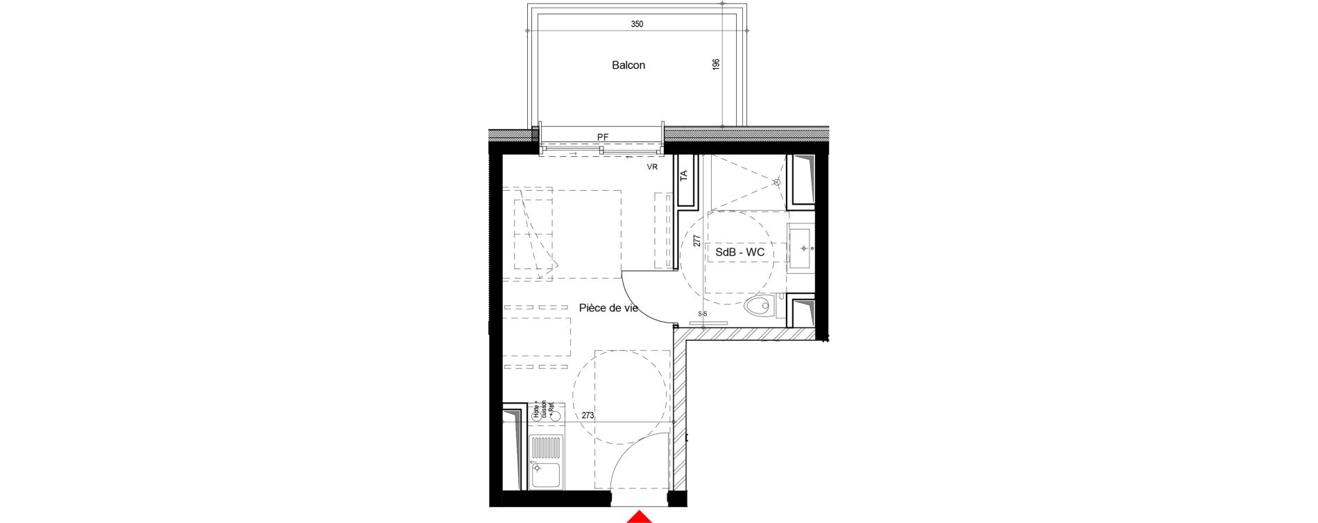 Appartement T1 de 19,25 m2 &agrave; Chamrousse Centre