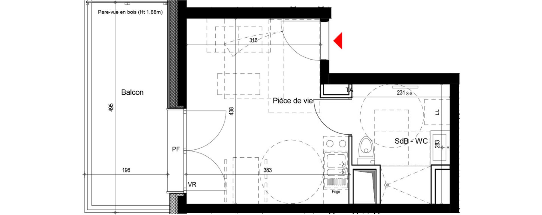 Appartement T1 de 21,06 m2 &agrave; Chamrousse Centre