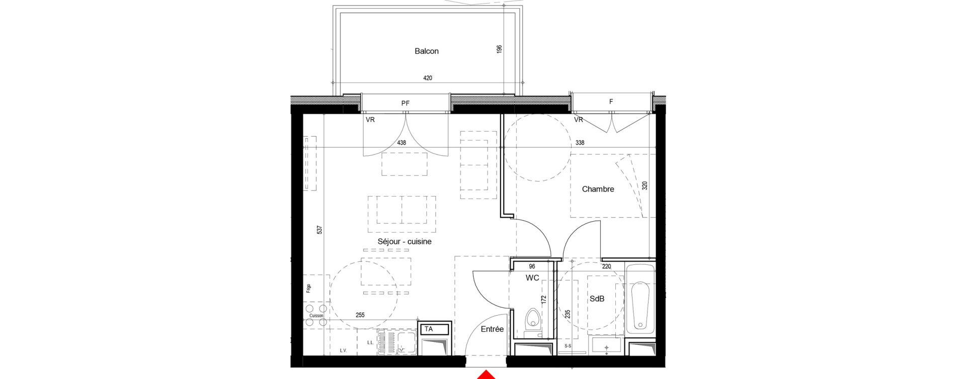 Appartement T2 de 40,12 m2 &agrave; Chamrousse Centre