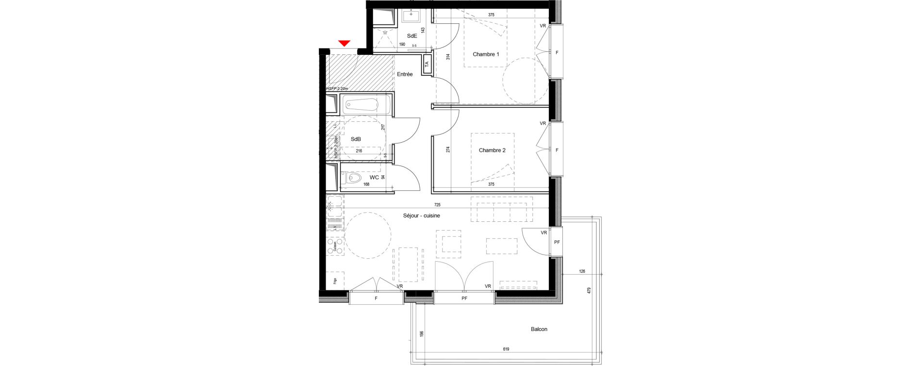 Appartement T3 de 60,82 m2 &agrave; Chamrousse Centre