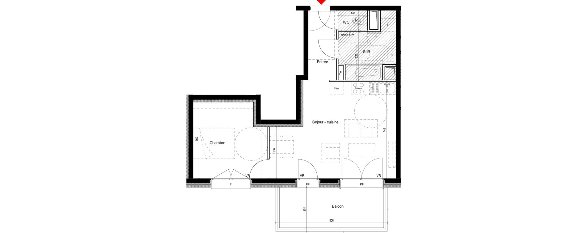 Appartement T2 de 44,59 m2 &agrave; Chamrousse Centre