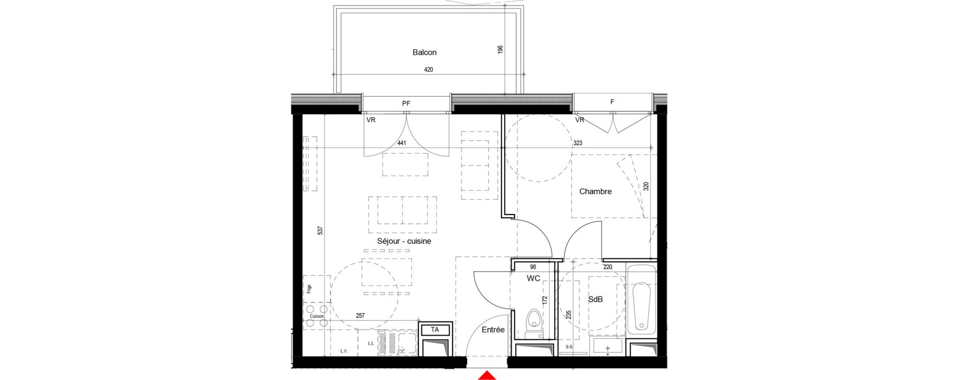 Appartement T2 de 40,26 m2 &agrave; Chamrousse Centre