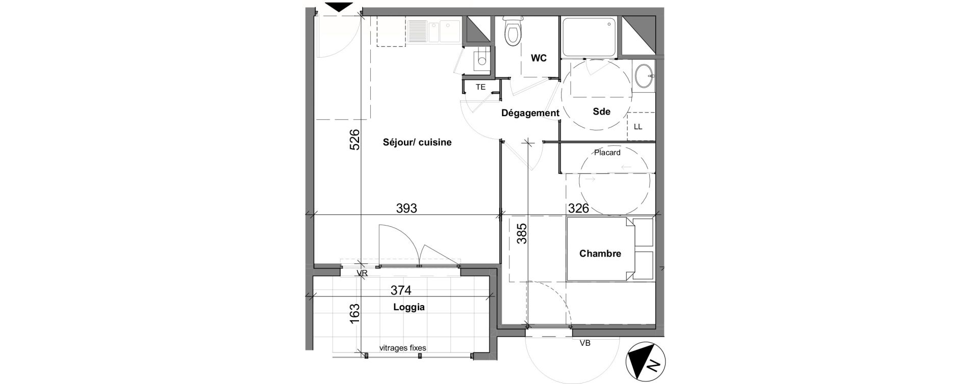 Appartement T2 de 40,10 m2 &agrave; Chasse-Sur-Rh&ocirc;ne Centre