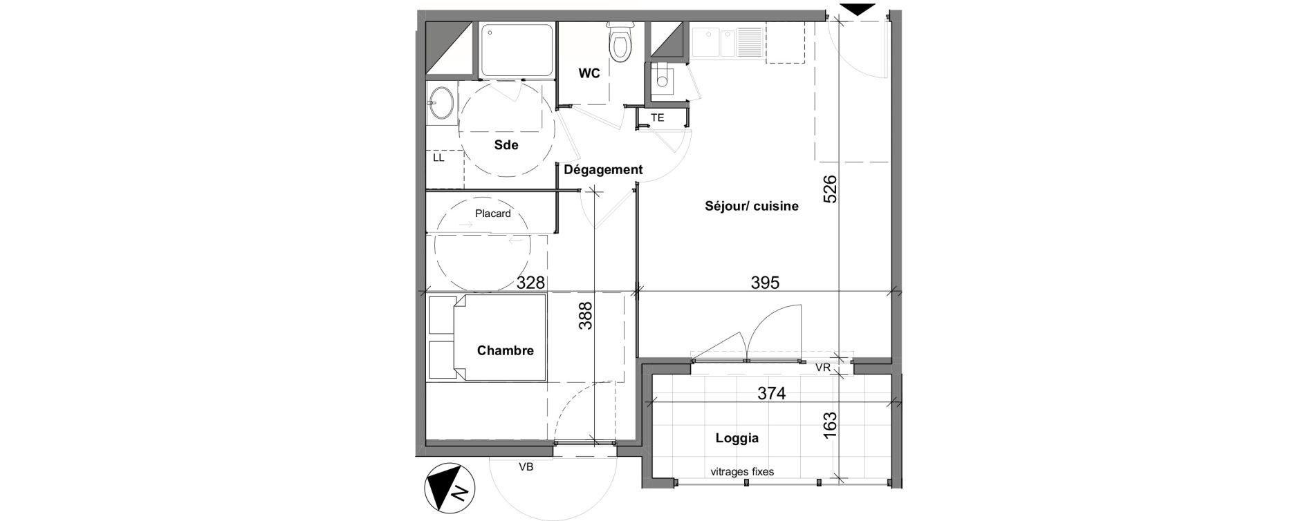 Appartement T2 de 40,30 m2 &agrave; Chasse-Sur-Rh&ocirc;ne Centre