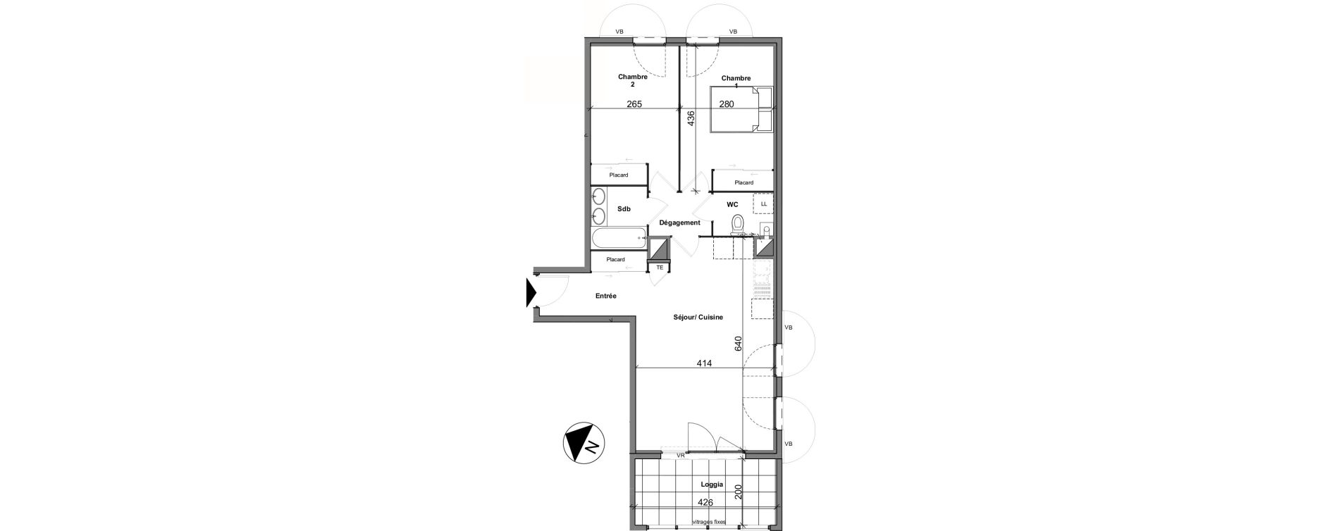 Appartement T3 de 61,29 m2 &agrave; Chasse-Sur-Rh&ocirc;ne Centre