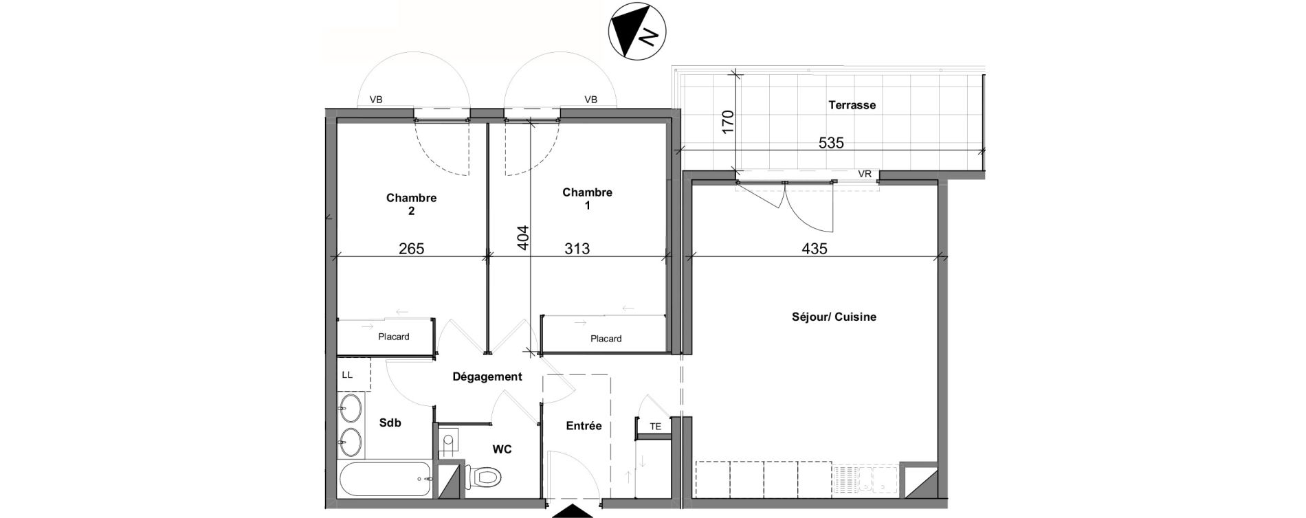 Appartement T3 de 61,55 m2 &agrave; Chasse-Sur-Rh&ocirc;ne Centre