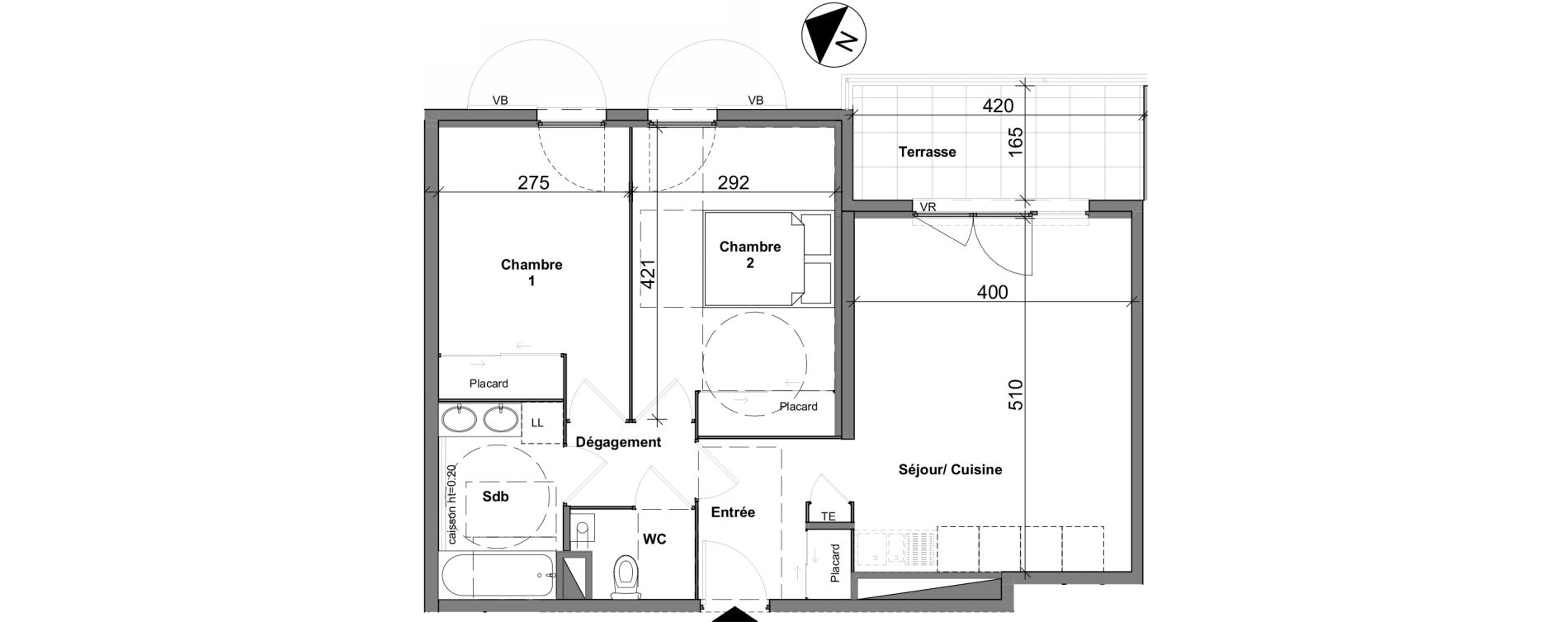 Appartement T3 de 58,22 m2 &agrave; Chasse-Sur-Rh&ocirc;ne Centre