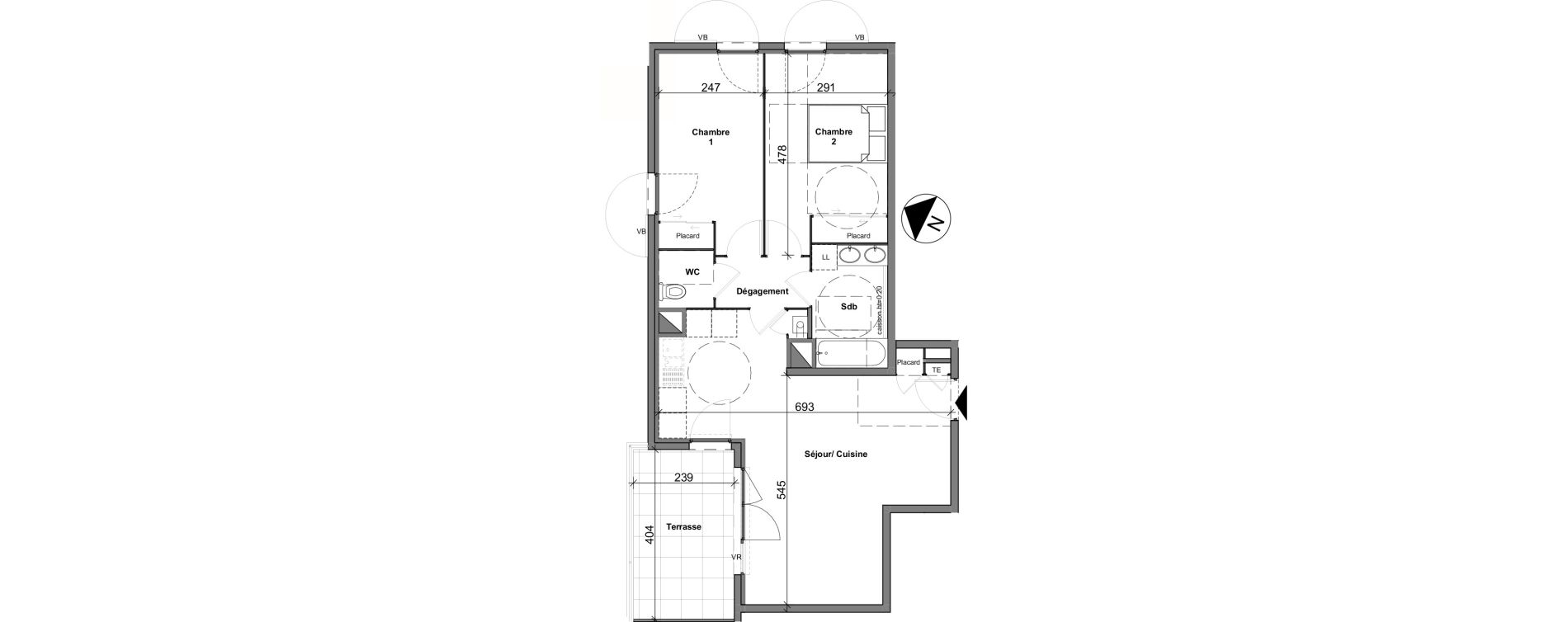 Appartement T3 de 65,15 m2 &agrave; Chasse-Sur-Rh&ocirc;ne Centre