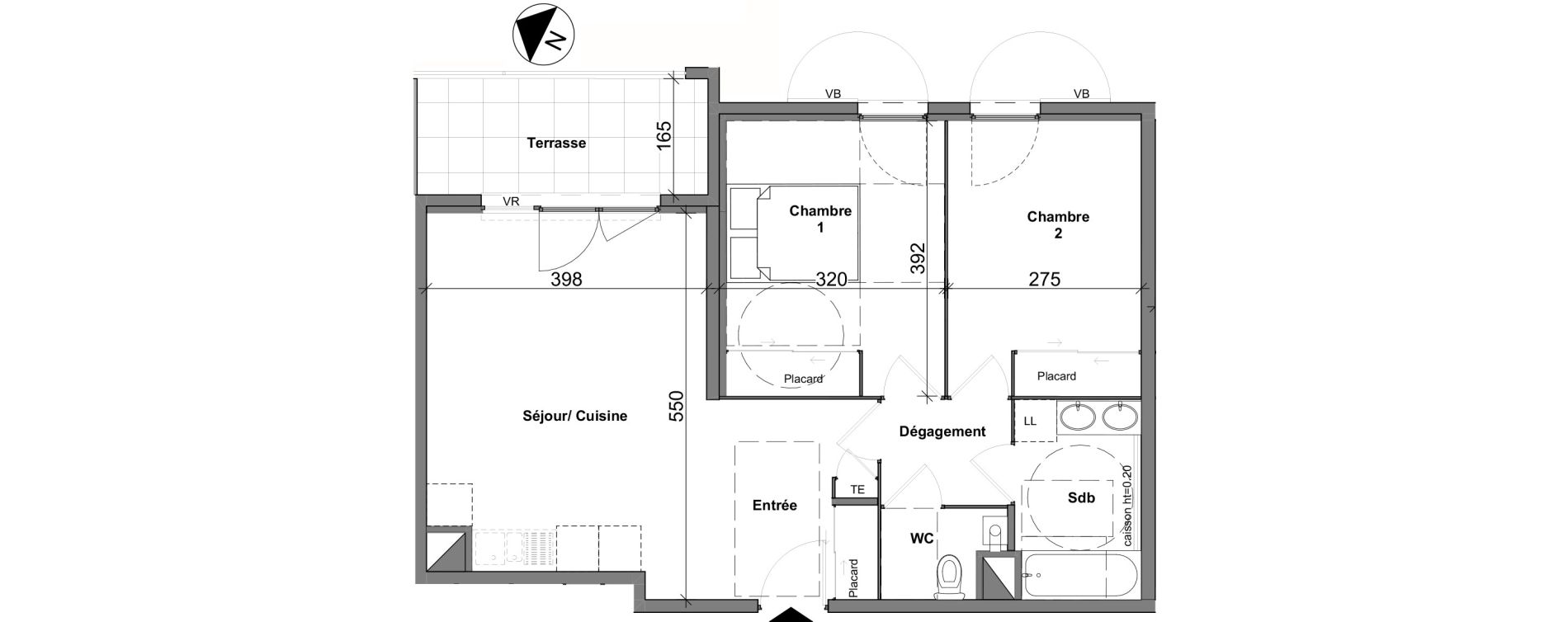 Appartement T3 de 59,41 m2 &agrave; Chasse-Sur-Rh&ocirc;ne Centre