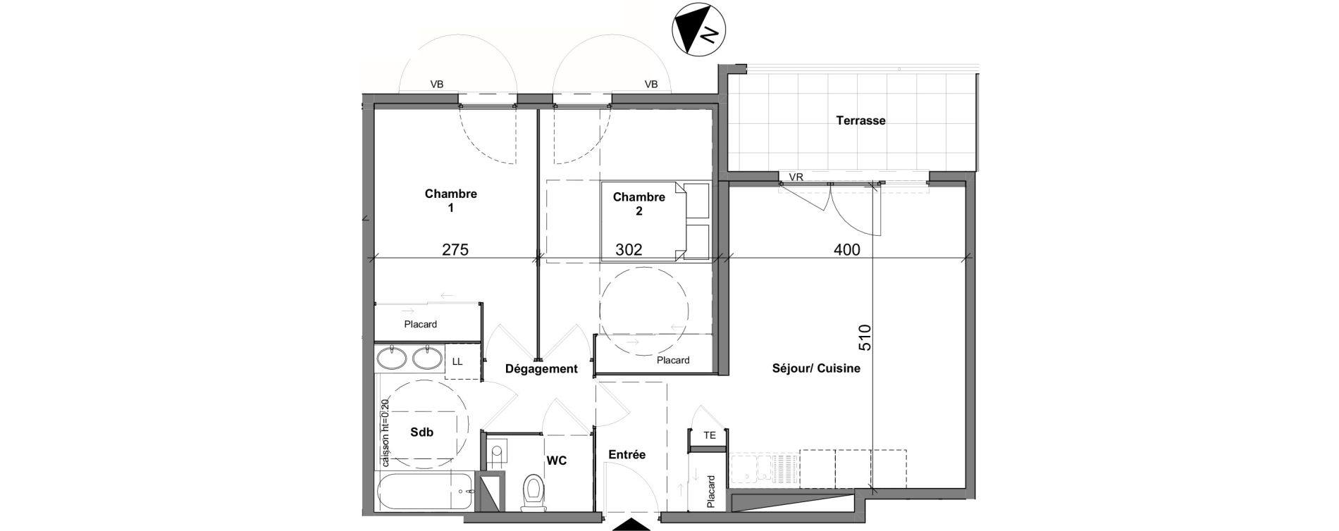 Appartement T3 de 58,21 m2 &agrave; Chasse-Sur-Rh&ocirc;ne Centre