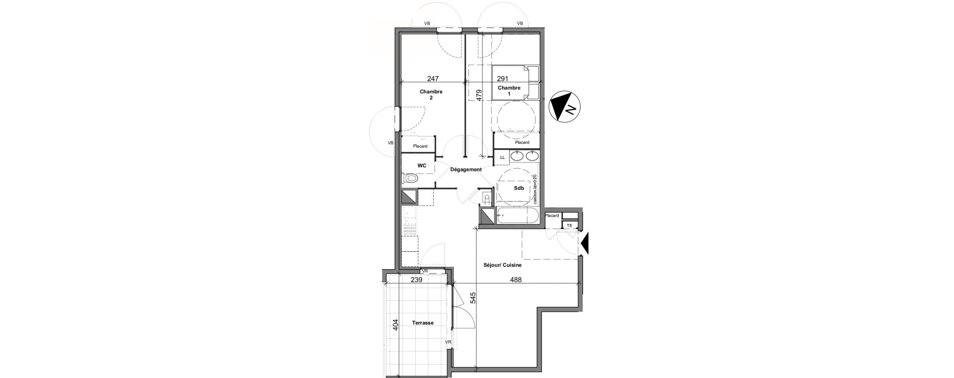 Appartement T3 de 65,22 m2 &agrave; Chasse-Sur-Rh&ocirc;ne Centre