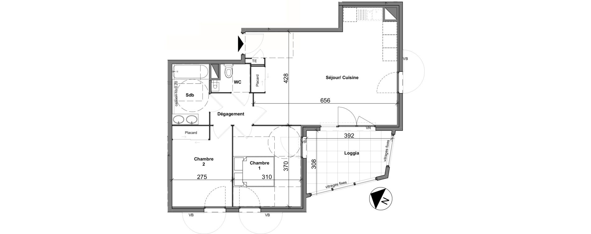 Appartement T3 de 61,73 m2 &agrave; Chasse-Sur-Rh&ocirc;ne Centre