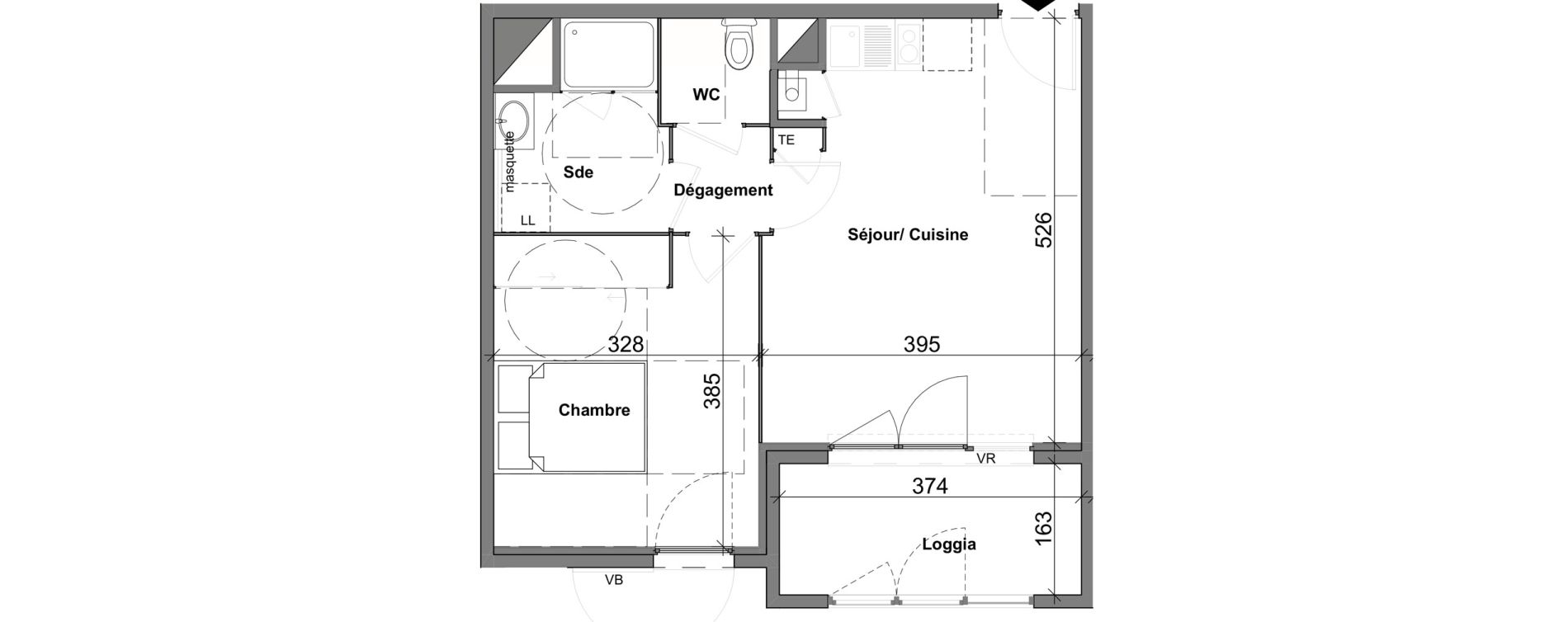 Appartement T2 de 40,17 m2 &agrave; Chasse-Sur-Rh&ocirc;ne Centre
