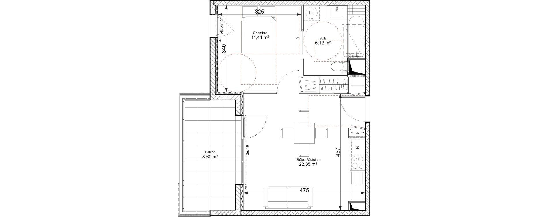 Appartement T2 de 39,91 m2 &agrave; Chasse-Sur-Rh&ocirc;ne Centre