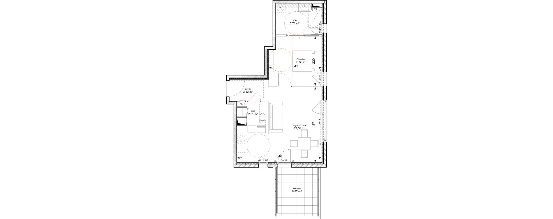 Appartement T2 de 43,63 m2 &agrave; Chasse-Sur-Rh&ocirc;ne Centre