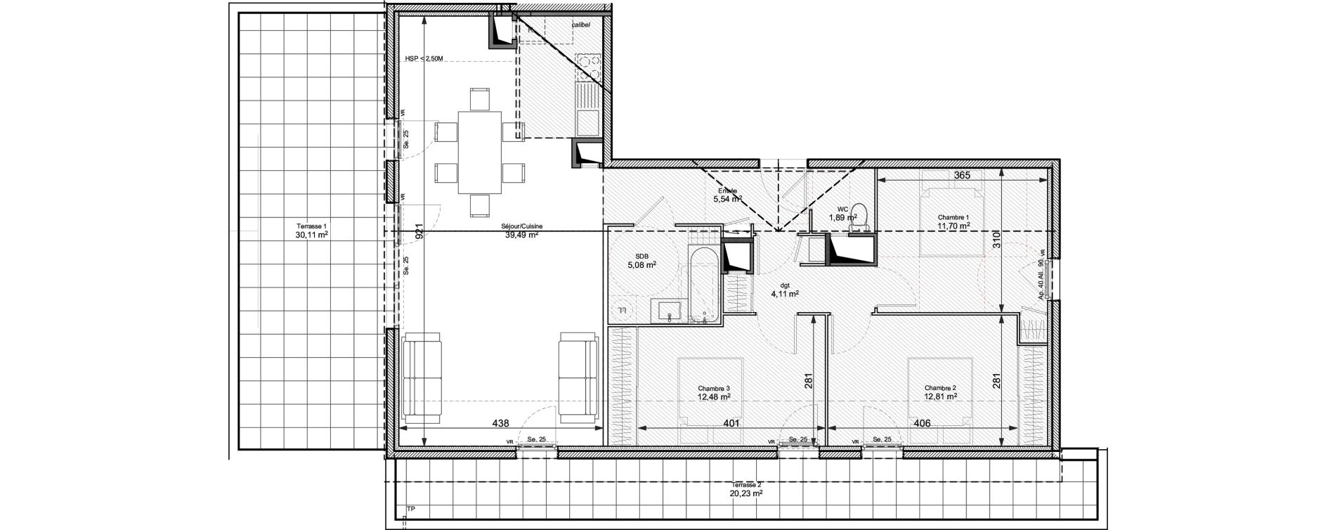 Appartement T4 de 93,10 m2 &agrave; Chasse-Sur-Rh&ocirc;ne Centre