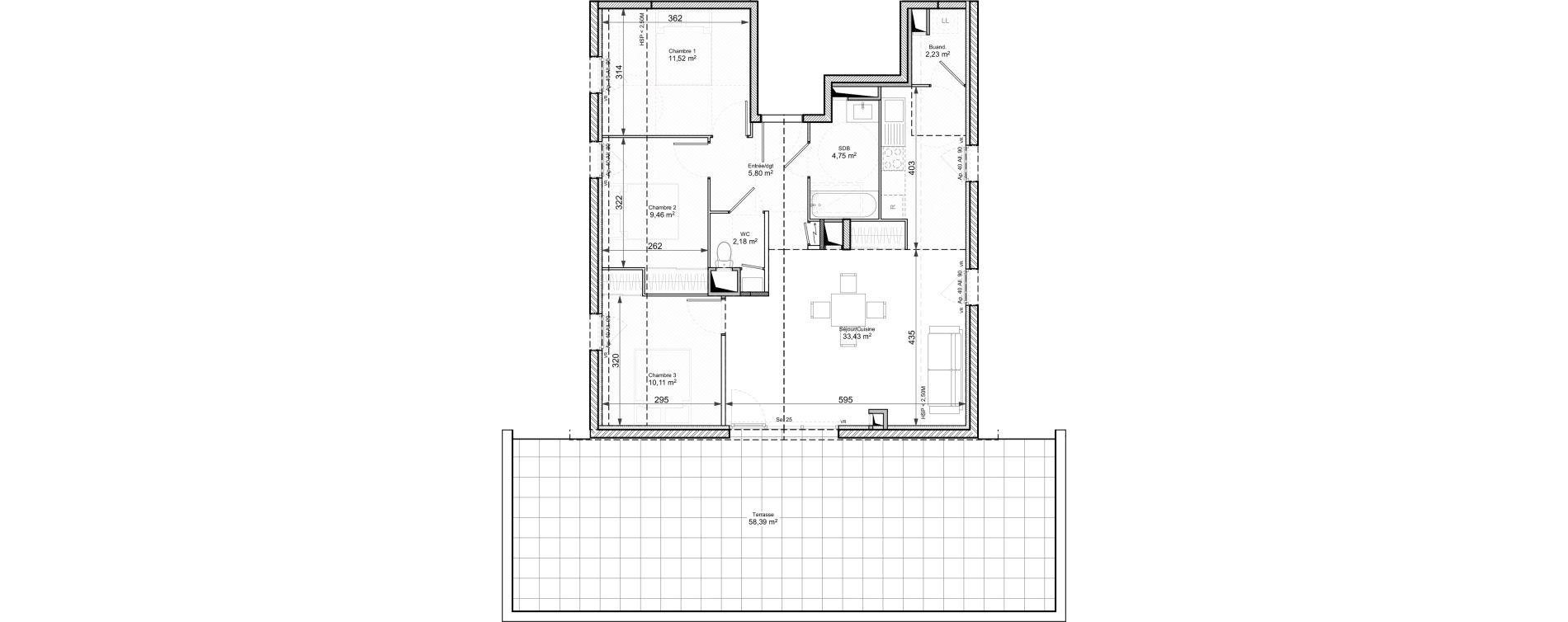 Appartement T4 de 79,48 m2 &agrave; Chasse-Sur-Rh&ocirc;ne Centre