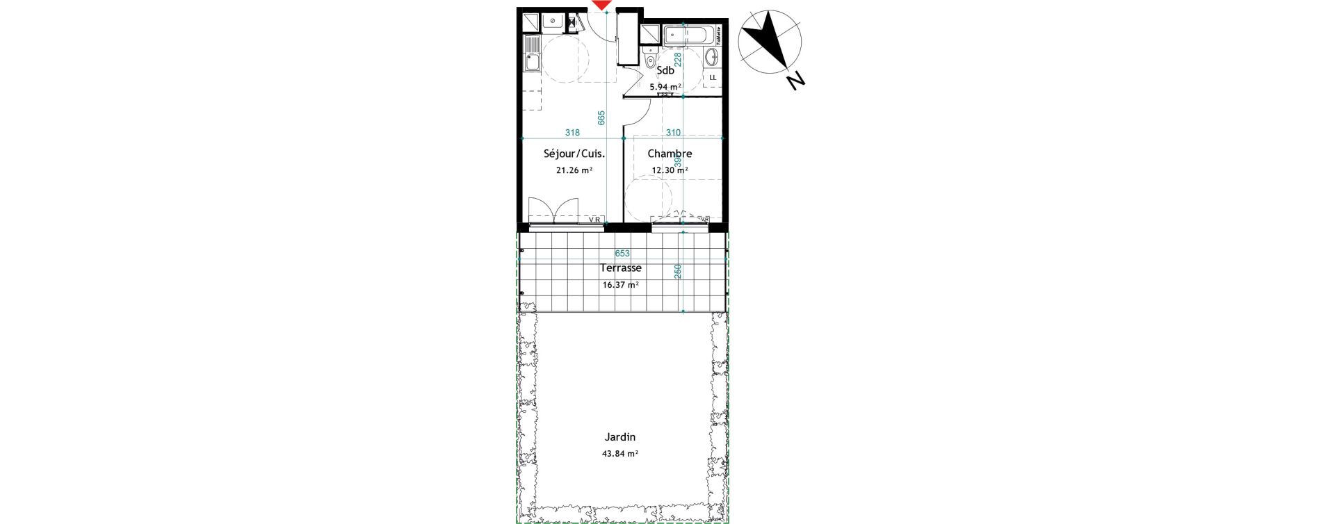 Appartement T2 de 39,50 m2 &agrave; Chasse-Sur-Rh&ocirc;ne Centre