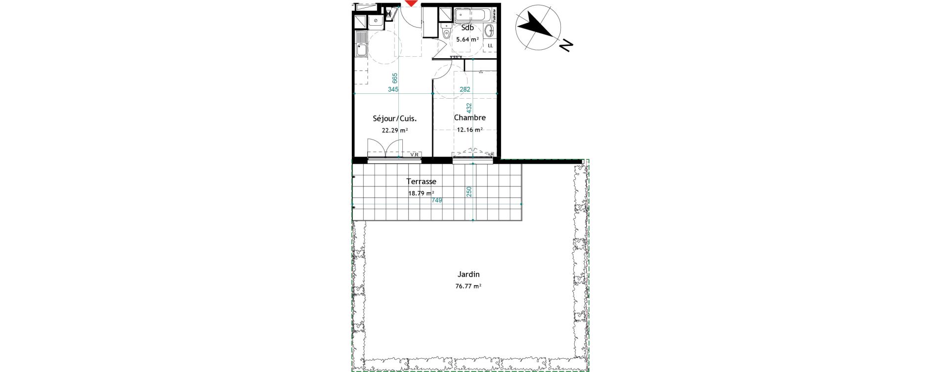 Appartement T2 de 40,09 m2 &agrave; Chasse-Sur-Rh&ocirc;ne Centre