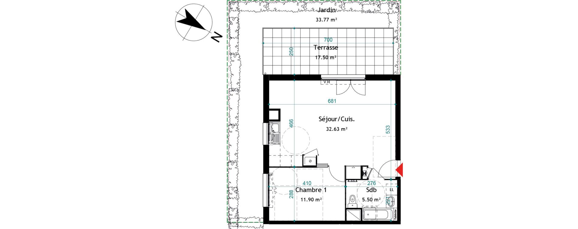 Appartement T2 de 50,03 m2 &agrave; Chasse-Sur-Rh&ocirc;ne Centre
