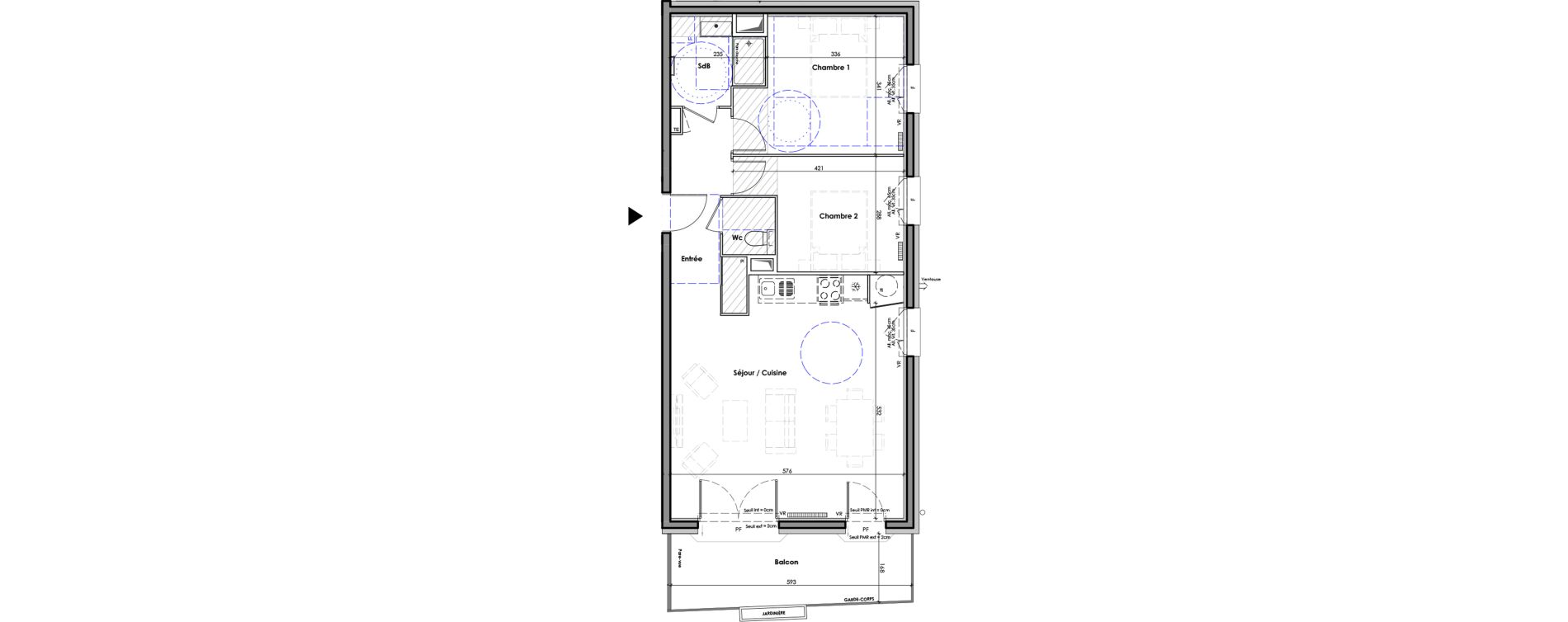 Appartement T3 de 69,10 m2 &agrave; Claix Centre bourg