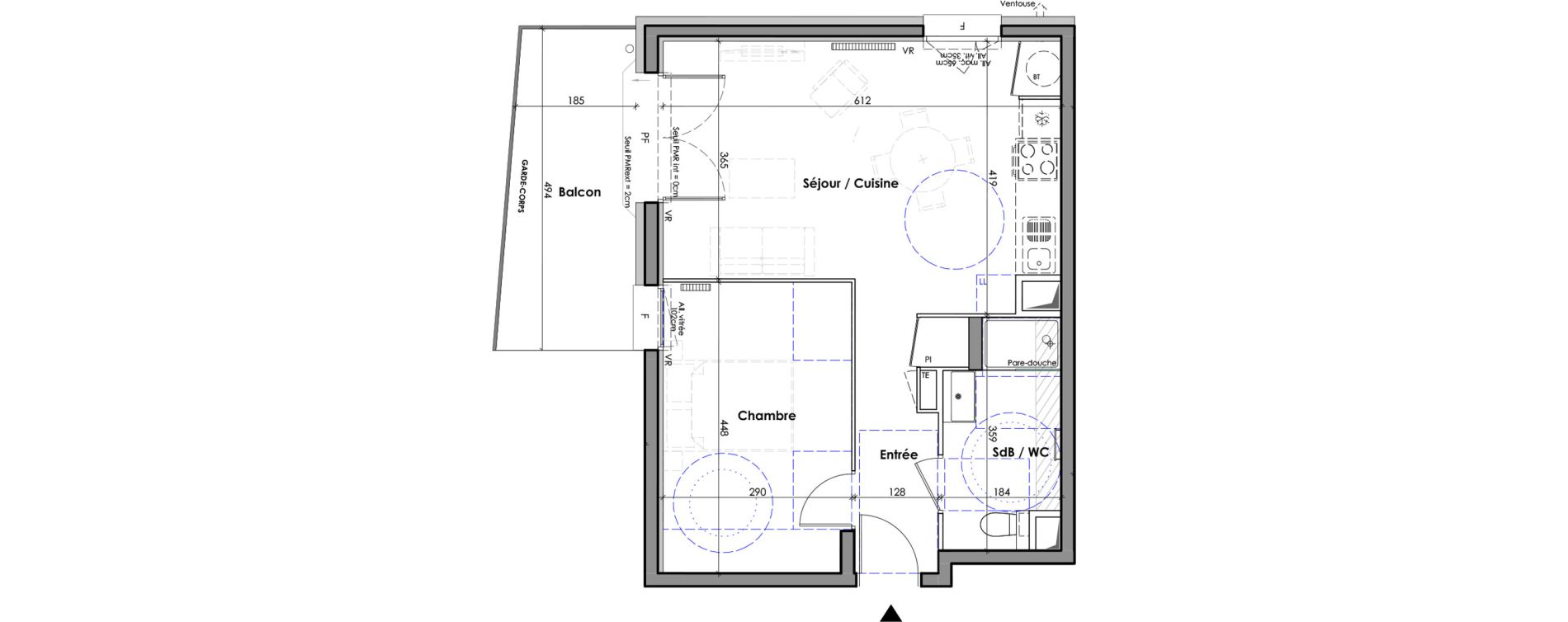 Appartement T2 de 47,20 m2 &agrave; Claix Centre bourg