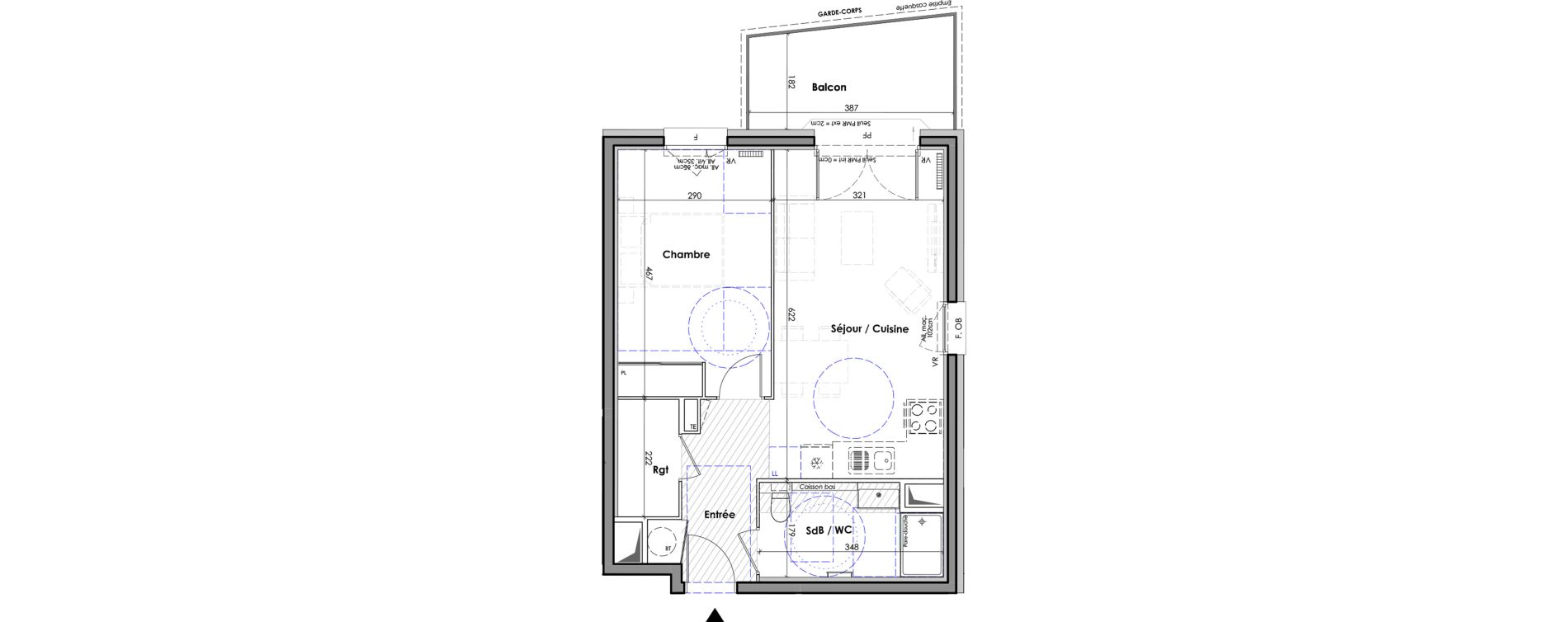 Appartement T2 de 47,10 m2 &agrave; Claix Centre bourg