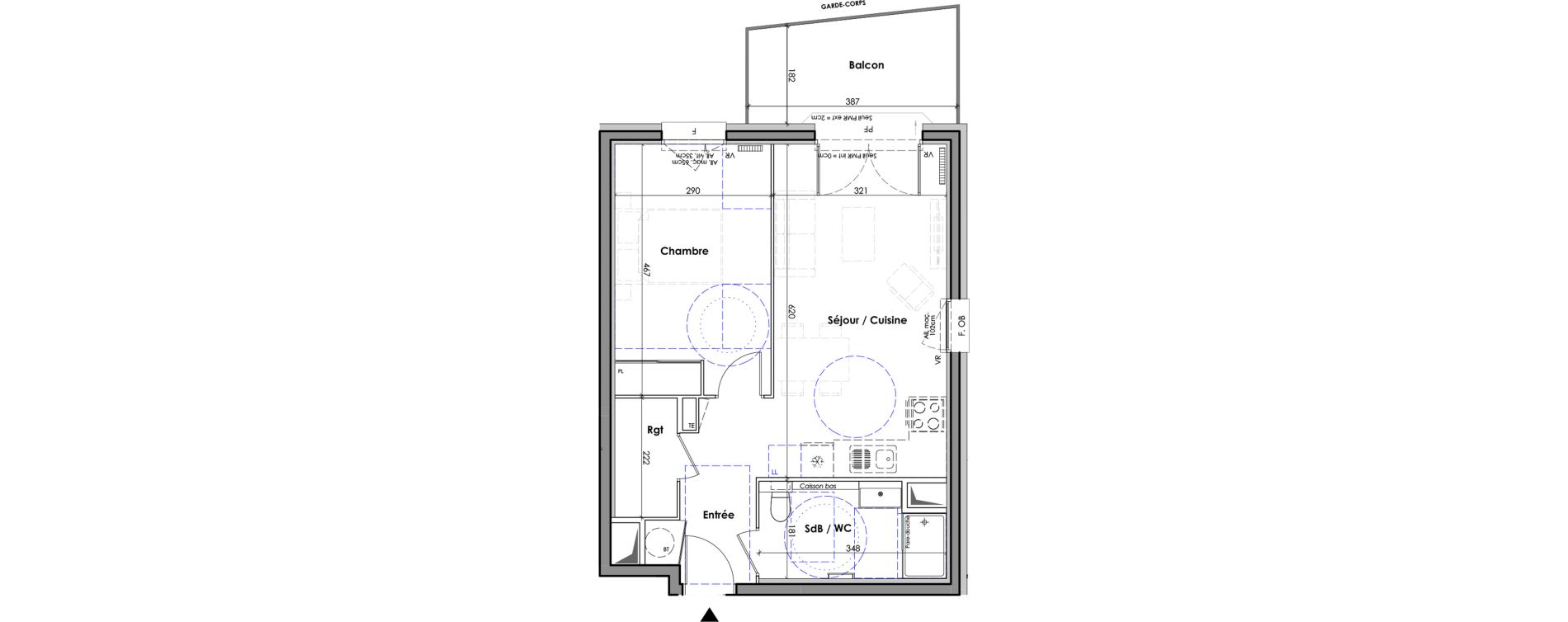 Appartement T2 de 47,10 m2 &agrave; Claix Centre bourg