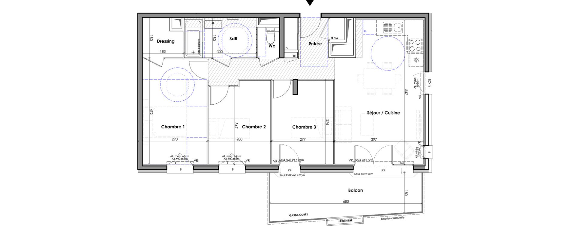 Appartement T4 de 77,90 m2 &agrave; Claix Centre bourg