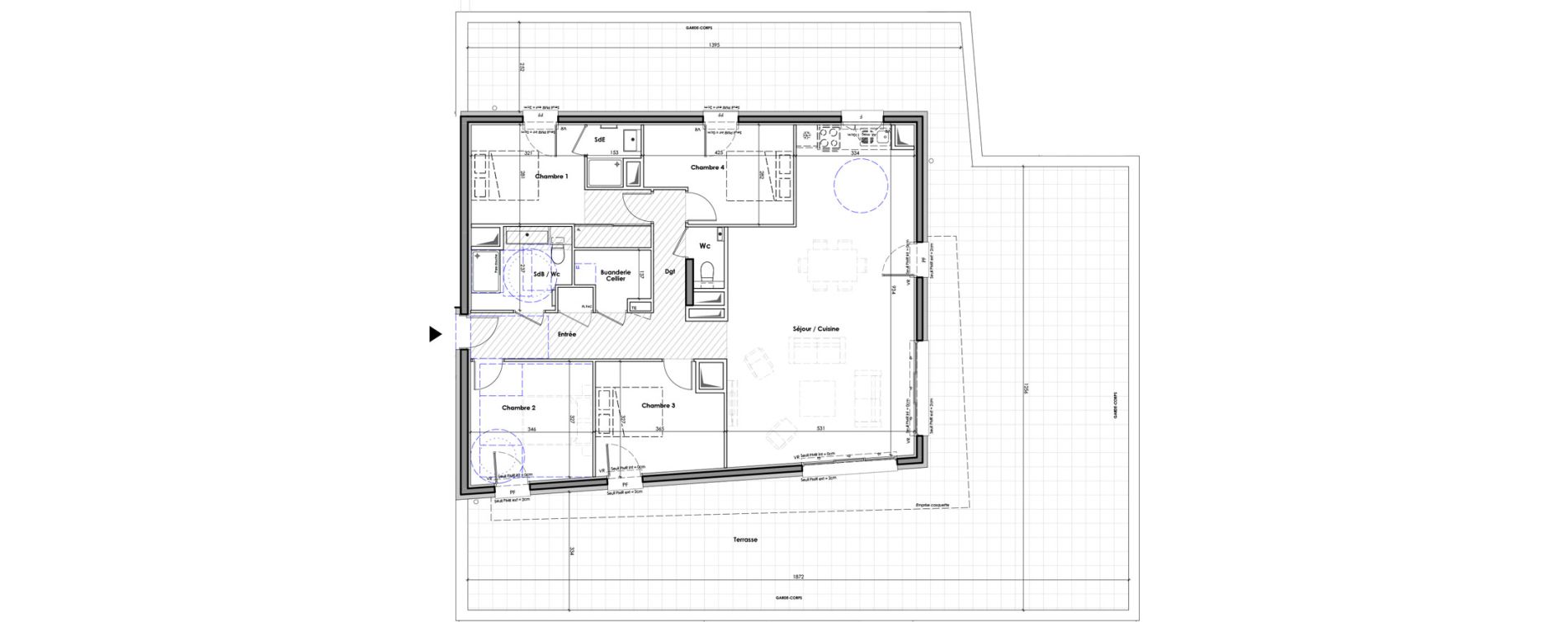 Appartement T5 de 115,00 m2 &agrave; Claix Centre bourg