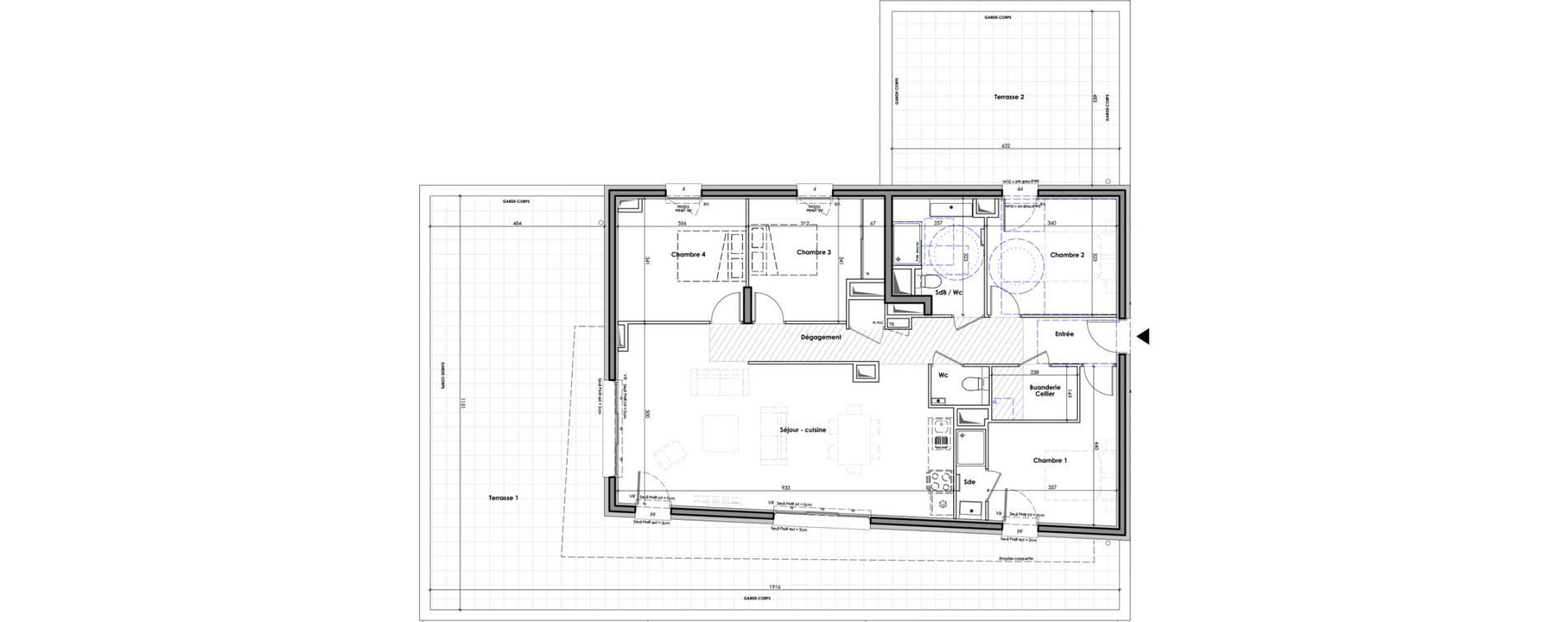 Appartement T5 de 113,60 m2 &agrave; Claix Centre bourg