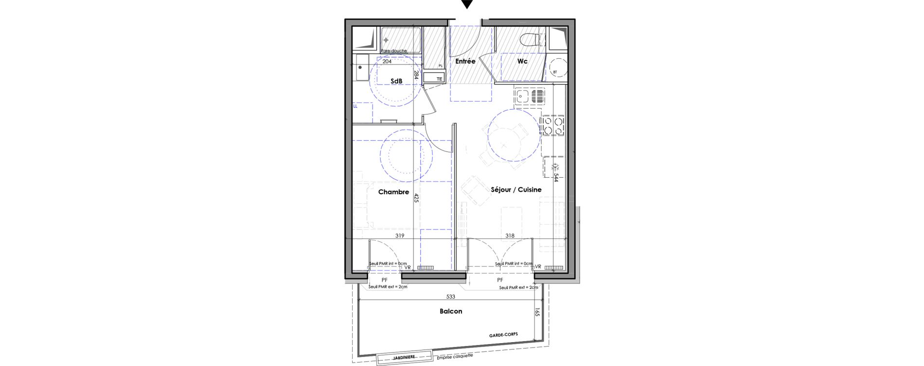 Appartement T2 de 42,10 m2 &agrave; Claix Centre bourg