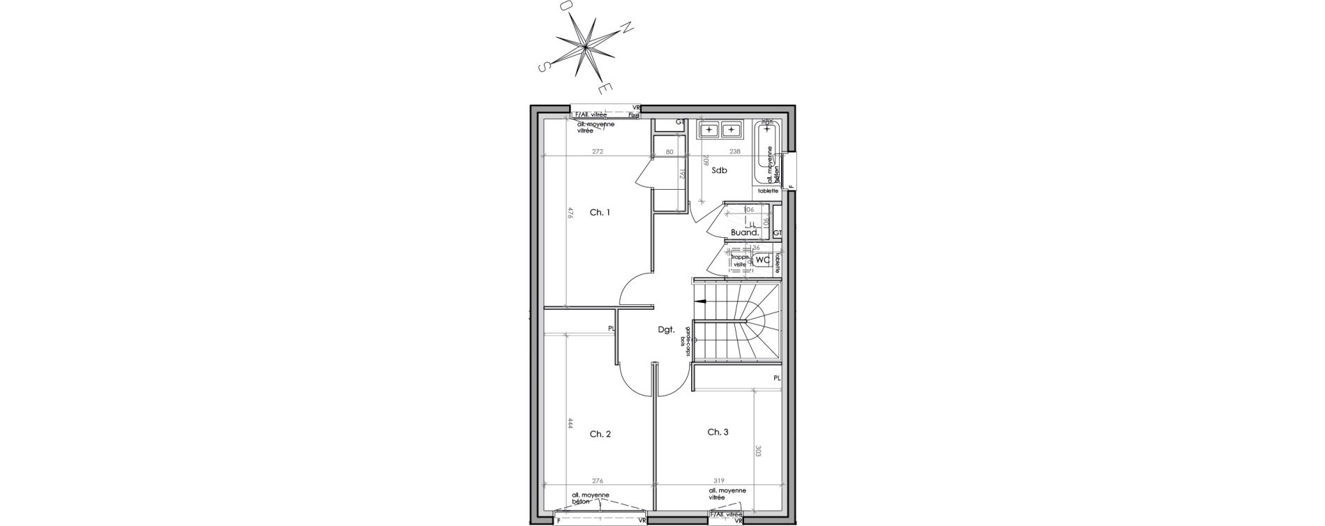 Maison T4 de 107,20 m2 &agrave; Claix Le coteau