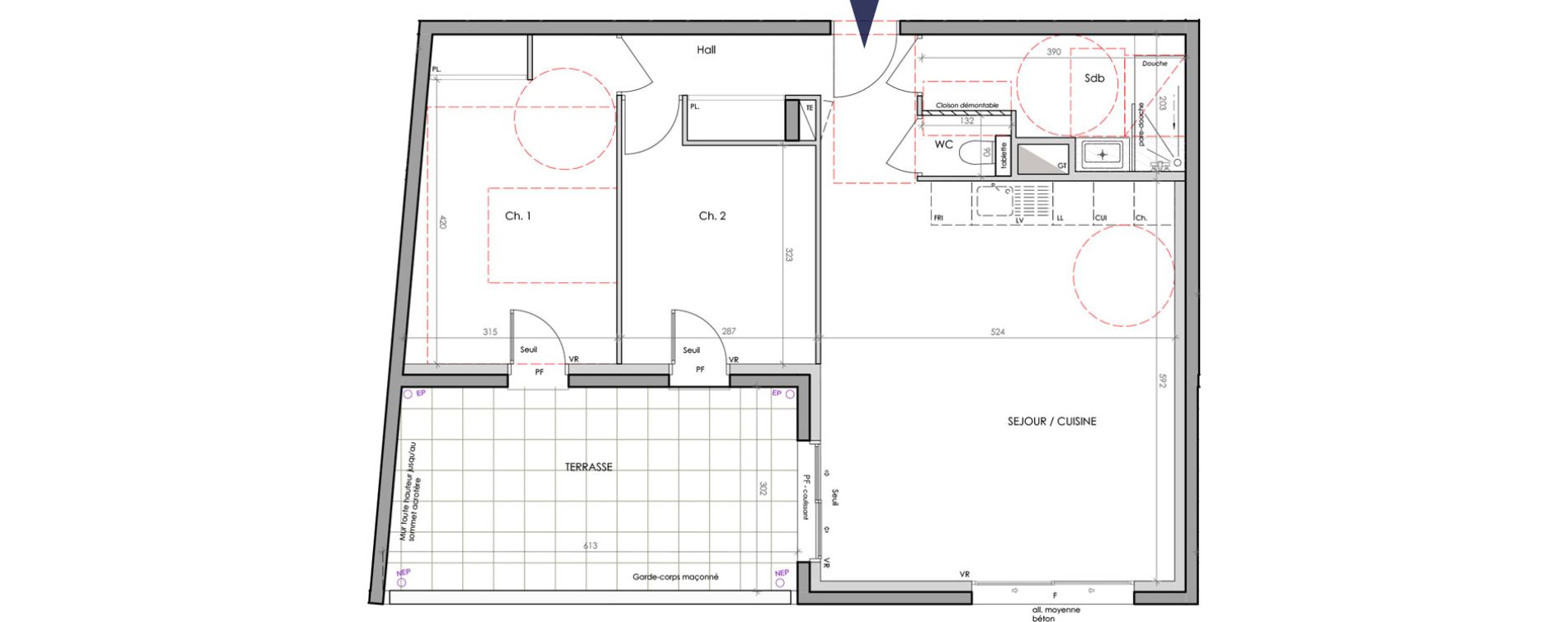 Appartement T3 de 69,10 m2 &agrave; Claix Le coteau