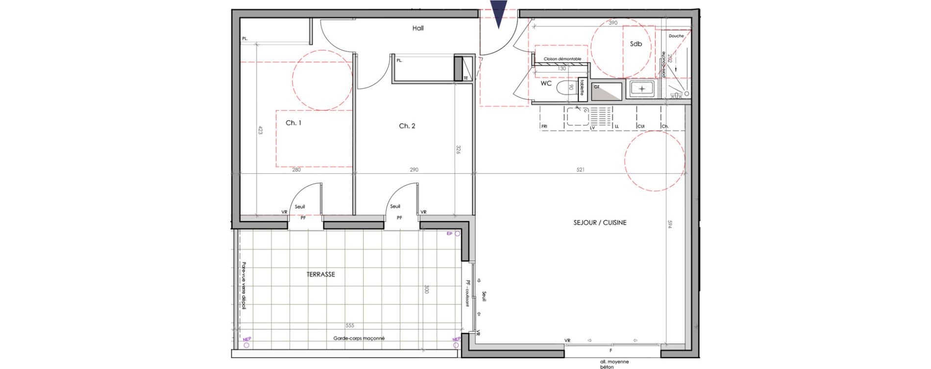 Appartement T3 de 68,80 m2 &agrave; Claix Le coteau