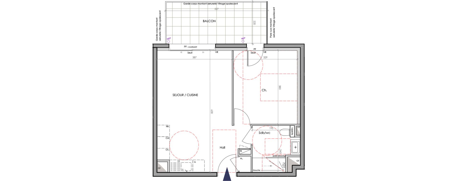 Appartement T2 de 43,40 m2 &agrave; Claix Le coteau