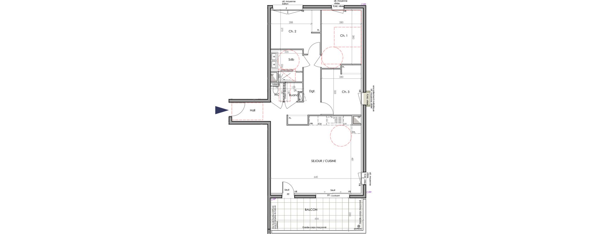 Appartement T4 de 83,20 m2 &agrave; Claix Le coteau