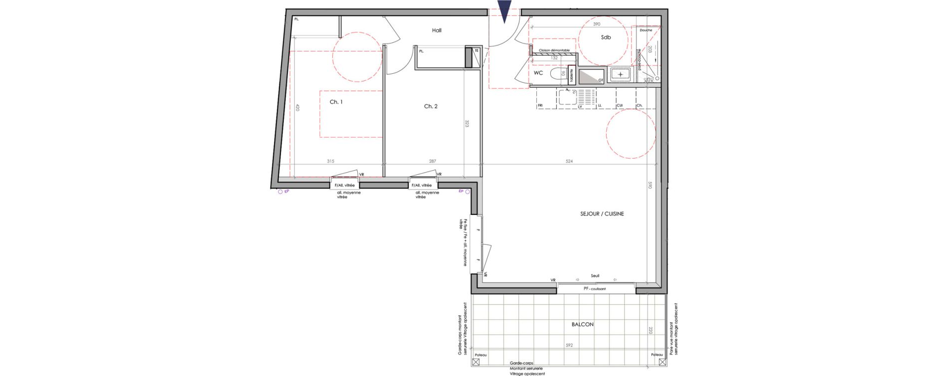 Appartement T3 de 69,10 m2 &agrave; Claix Le coteau