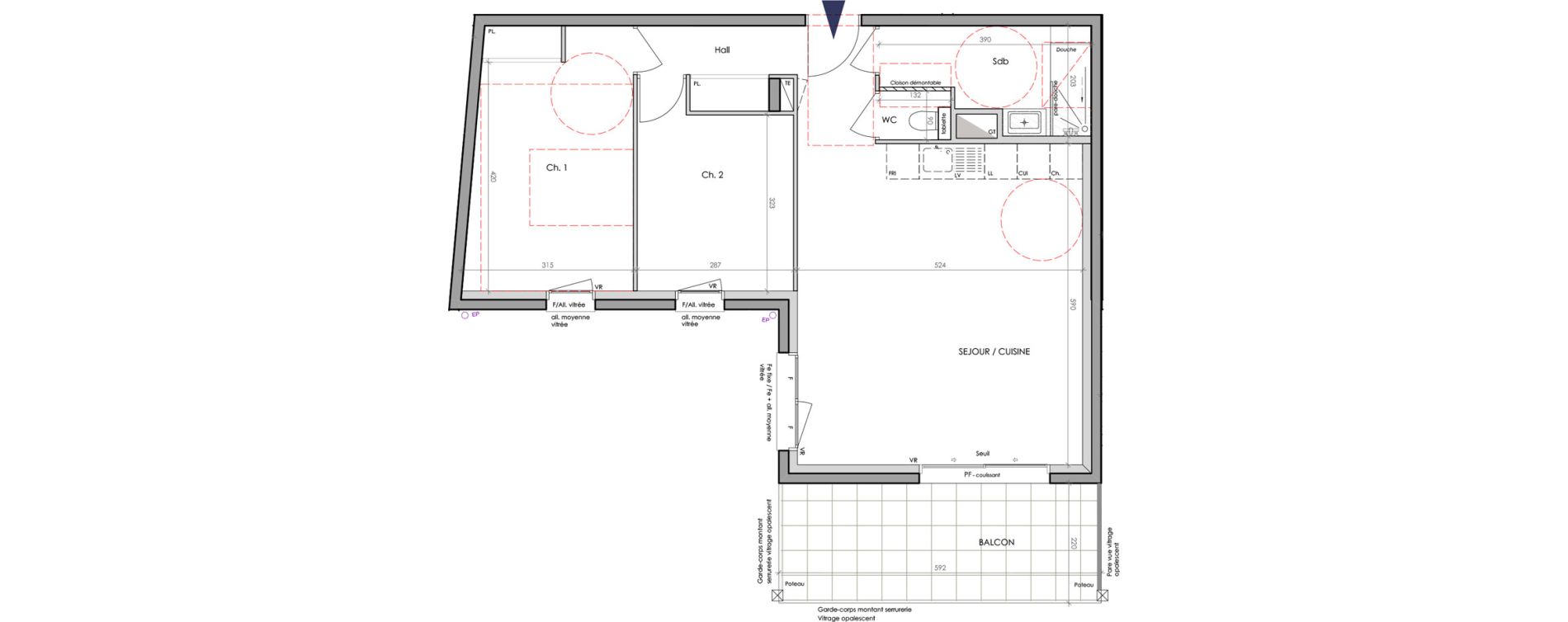 Appartement T3 de 69,10 m2 &agrave; Claix Le coteau