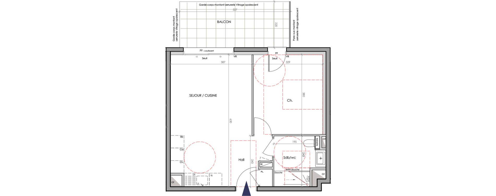 Appartement T2 de 43,40 m2 &agrave; Claix Le coteau