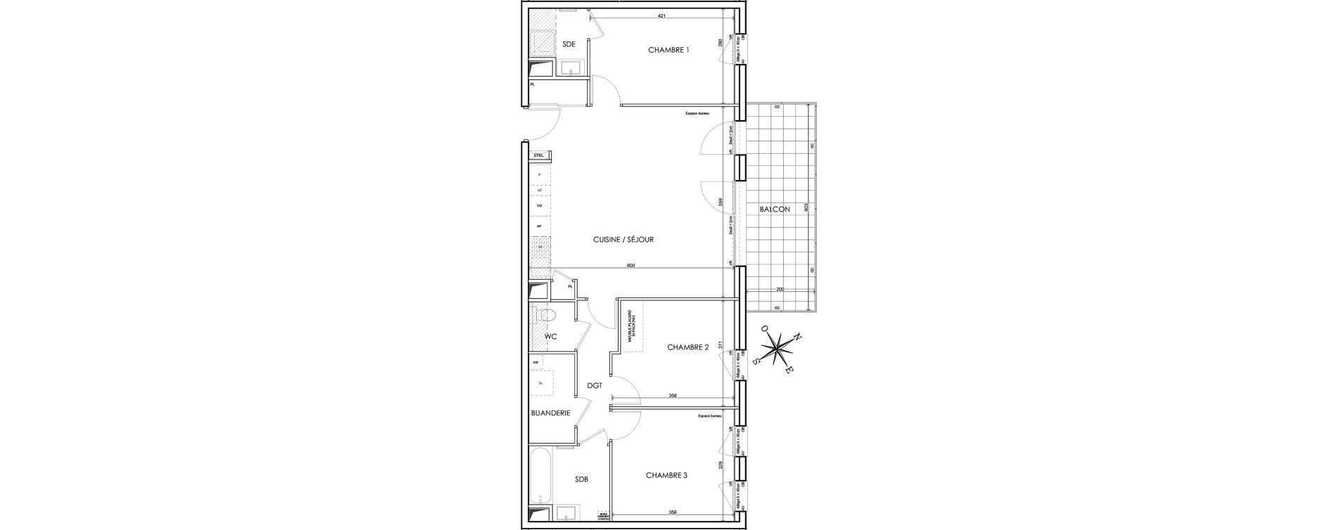 Appartement T4 de 86,20 m2 &agrave; Claix Centre