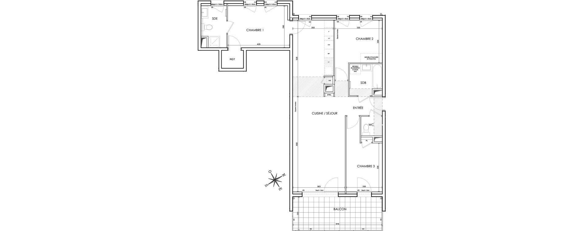 Appartement T4 de 89,74 m2 &agrave; Claix Centre