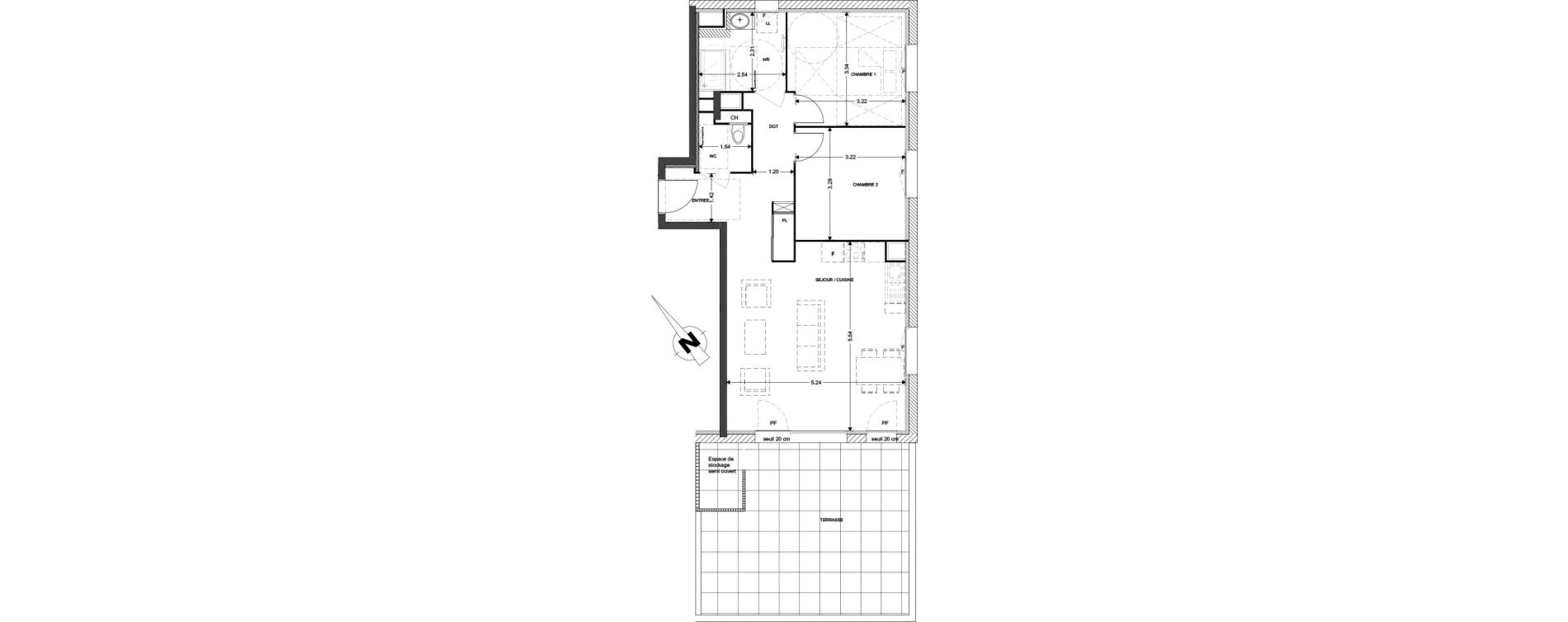 Appartement T3 de 68,06 m2 &agrave; Claix Centre