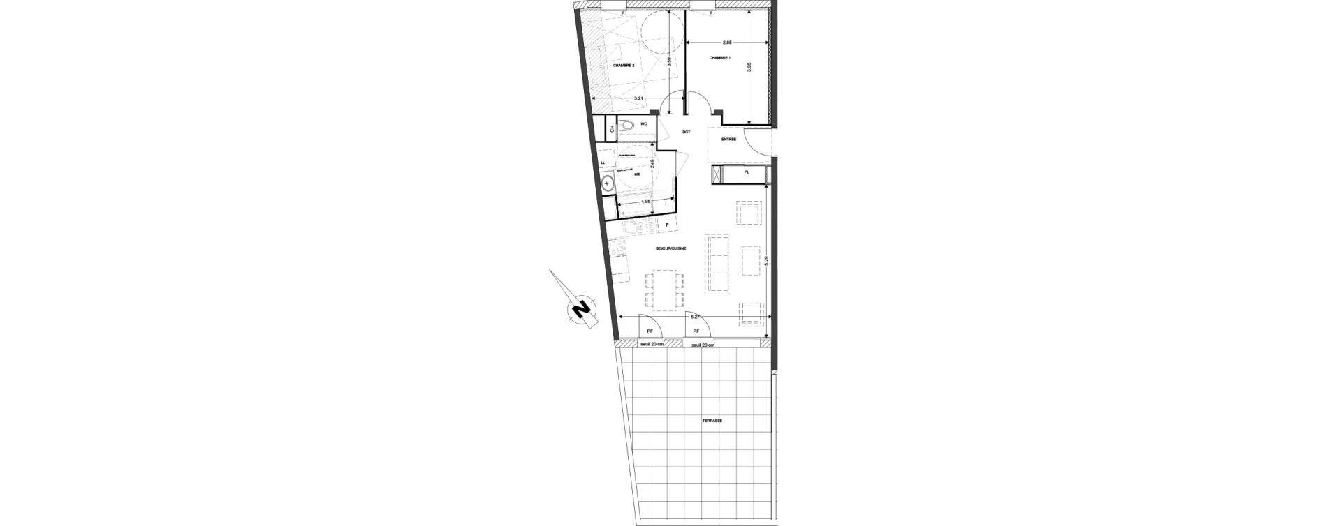 Appartement T3 de 64,67 m2 &agrave; Claix Centre