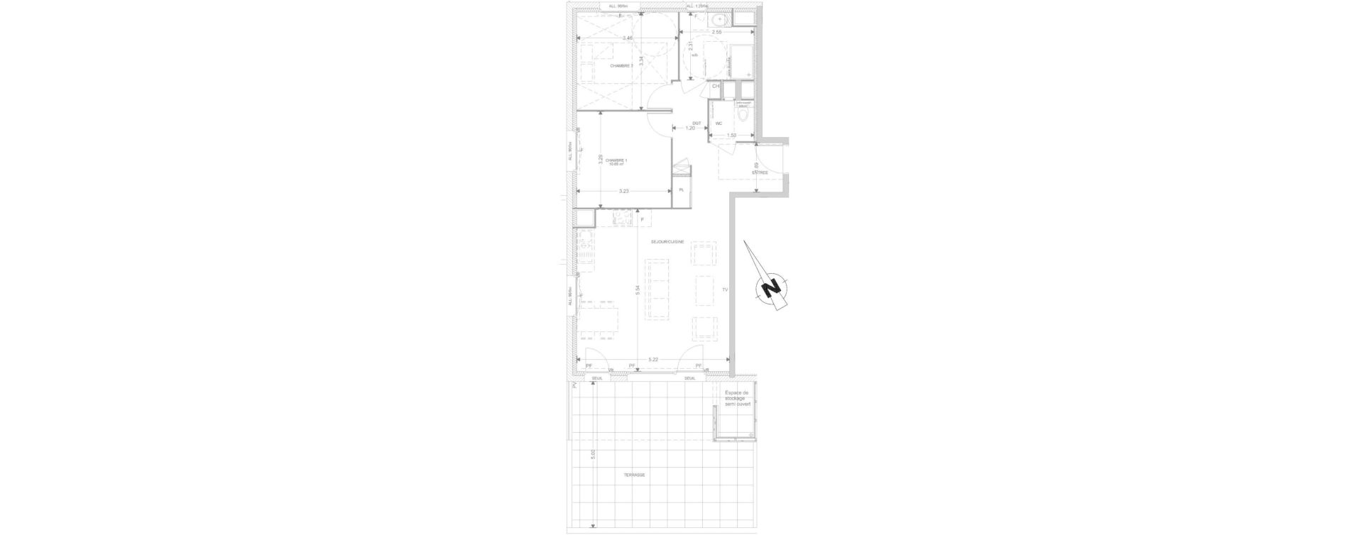Appartement T3 de 68,08 m2 &agrave; Claix Centre