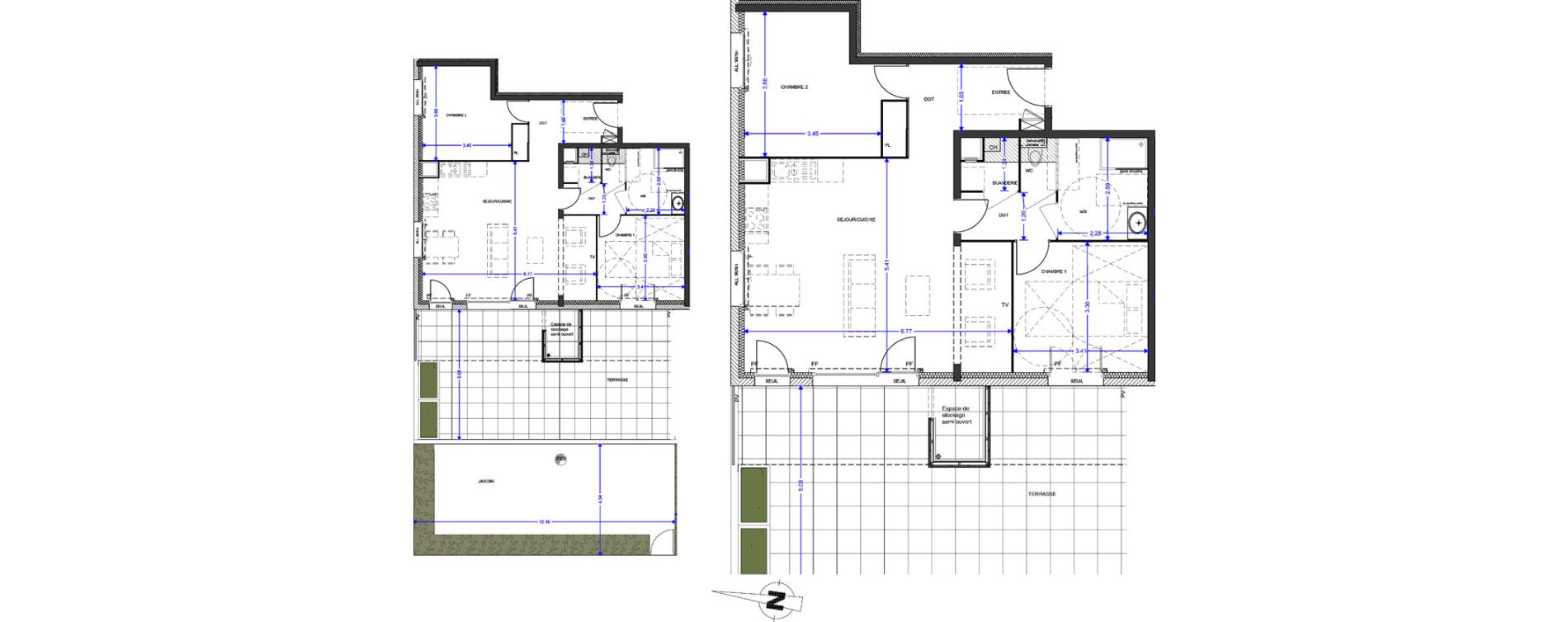 Appartement T3 de 75,73 m2 &agrave; Claix Centre