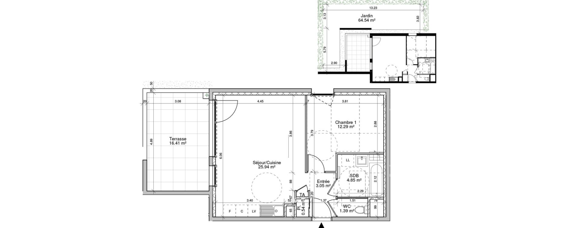 Appartement T2 de 48,06 m2 &agrave; Coublevie Centre