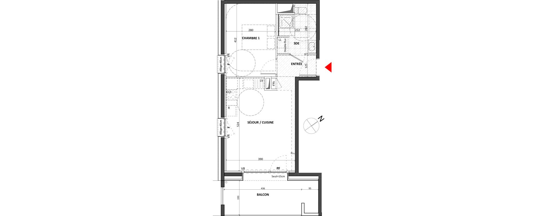 Appartement T2 de 39,81 m2 &agrave; Crolles Centre