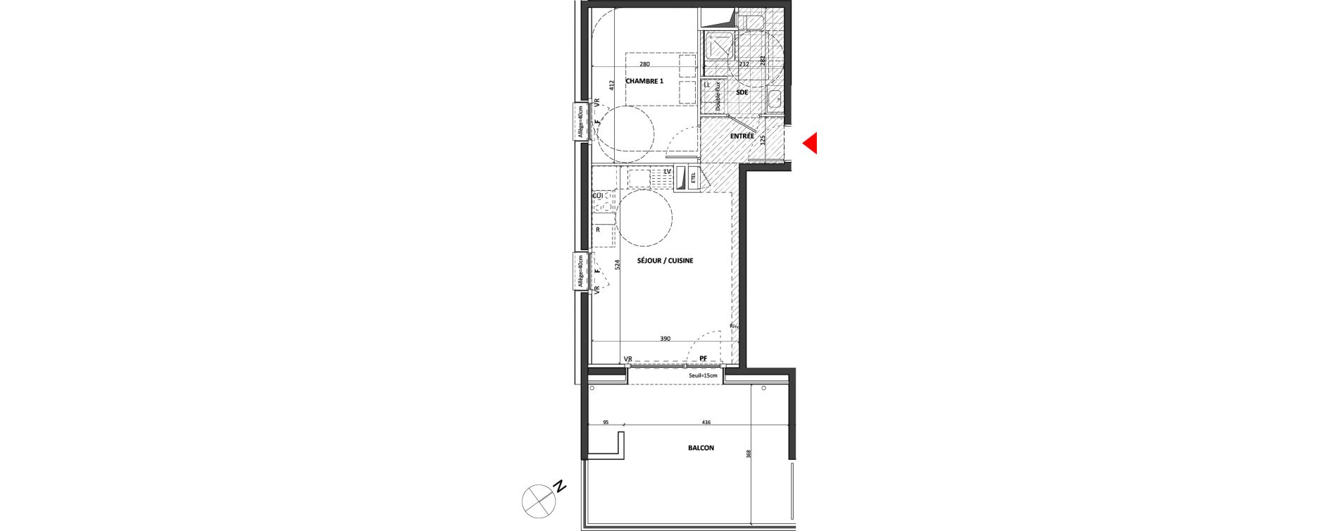 Appartement T2 de 39,81 m2 &agrave; Crolles Centre