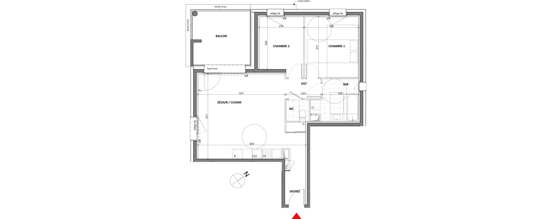 Appartement T3 de 64,36 m2 à Crolles Centre